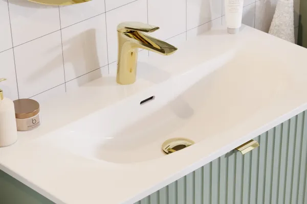 Comad Závesná skrinka Nova Cashmere Sky so zápustným umývadlom 80 cm kašmírová