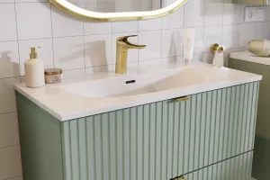 Comad Závesná skrinka Nova Cashmere Sky so zápustným umývadlom 80 cm kašmírová