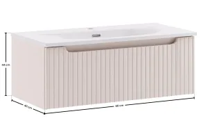 Comad Závesná skrinka Nova Cashmere Sky so zápustným umývadlom 80 cm kašmírová