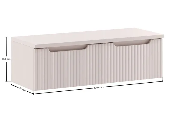 Comad Závesná skrinka pod umývadlo Nova Cashmere s doskou 100 cm kašmírová