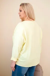 Žltá plus size blúzka s V-výstrihom