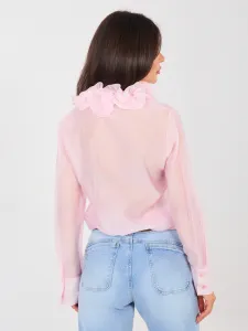 Ružová blúzka s volánmi