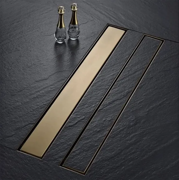 Lineární odtokový žlab Rea Neox 80 cm zlatý
