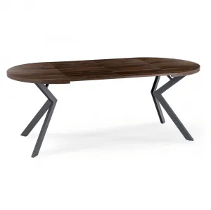 JAKS Okrúhly rozkladací stôl Lukas čierny 100 - 250 cm orech