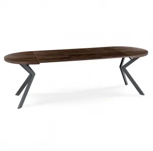 JAKS Okrúhly rozkladací stôl Lukas čierny 100 - 250 cm orech