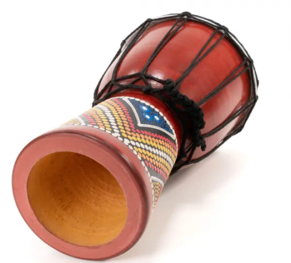 Detský bubon djembe 30 cm, mahagón, ručne maľovaný
