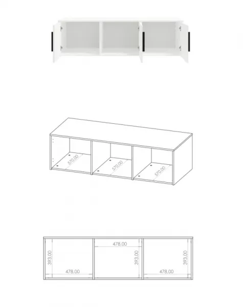 ArtGiB Nadstavec ku skrini MAXIONE 3D | MX-05 biela