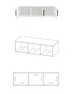 ArtGiB Nadstavec ku skrini MAXIONE 3D | MX-05 biela