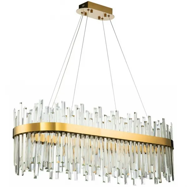 TooLight Závesný LED krištáľový luster APP1513-CP80 zlatý/neutrálna biela