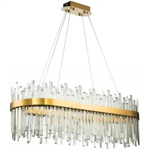 TooLight Závesný LED krištáľový luster APP1513-CP80 zlatý/neutrálna biela