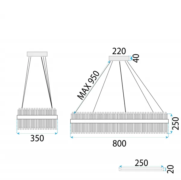 TooLight Závesný LED krištáľový luster APP1513-CP80 zlatý/neutrálna biela