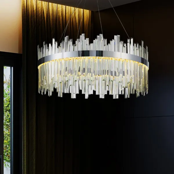 TooLight Závesný LED krištáľový luster APP1516-CP60 strieborný