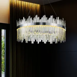 TooLight Závesný LED krištáľový luster APP1516-CP60 strieborný