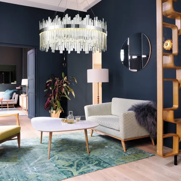 TooLight Závesný LED krištáľový luster APP1516-CP60 strieborný
