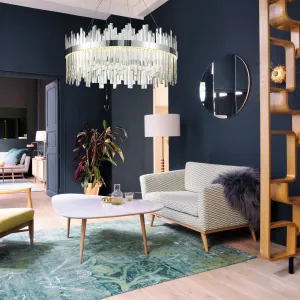 TooLight Závesný LED krištáľový luster APP1516-CP60 strieborný