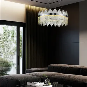 TooLight Závesný LED krištáľový luster APP1516-CP60 strieborný