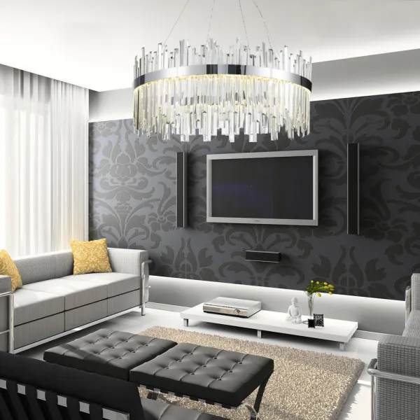 TooLight Závesný LED krištáľový luster APP1516-CP60 strieborný