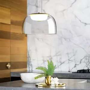 TooLight Závesný LED luster APP1690-1PC B číry/neutrálna biela