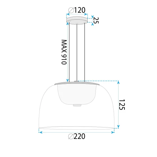 TooLight Závesný LED luster APP1690-1PC B číry/neutrálna biela