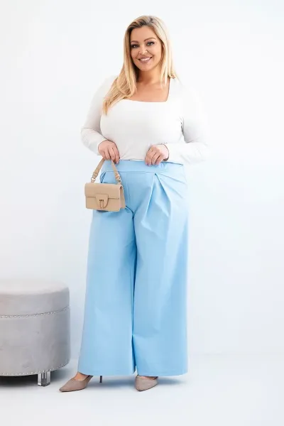 Kesi Plus Size nohavice s širokými nohavicami