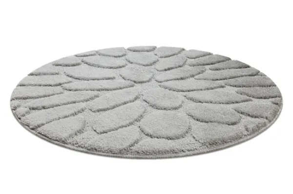 Kúpeľňový koberček SUPREME STONES kamienky, sivý kruh