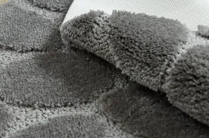 Kúpeľňový koberček SUPREME STONES kamienky, sivý kruh