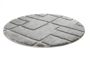 Kúpeľňový koberček SUPREME LINES línie, sivý kruh