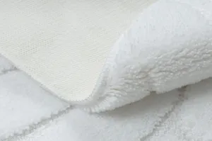 Kúpeľňový koberček SUPREME STONES kamienky, biely kruh