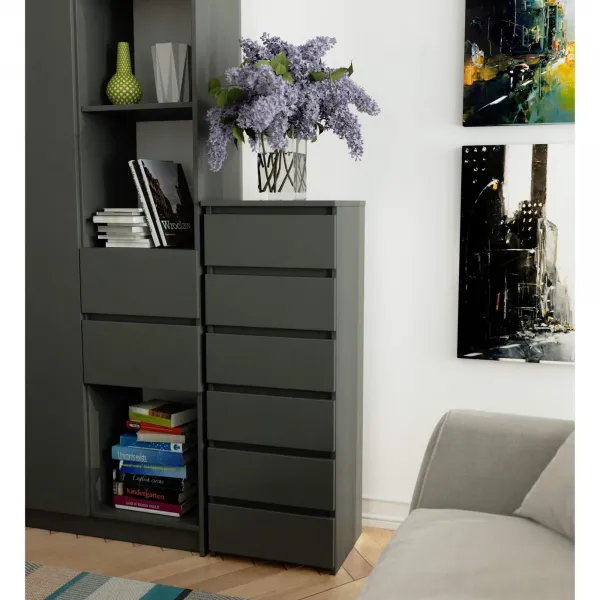 Ak furniture Komoda CL6 40 cm grafitově šedá