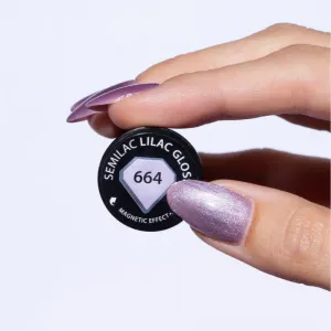 Semilac UV Hybrid Gloss GALA gélový lak na nechty s použitím UV/LED lampy odtieň 664 Lilac Gloss 7 ml