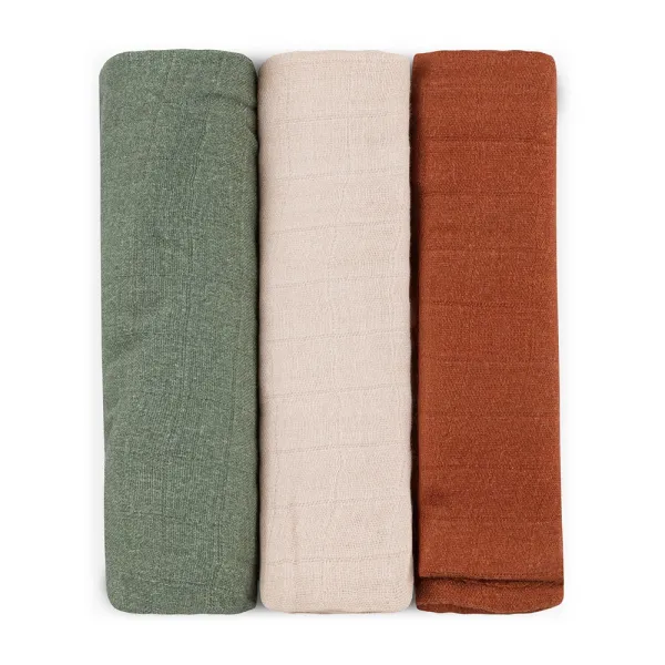 PETITEMARS Mušelínové plienky Petite&Mars Moussy Earth Tones 3 kusy