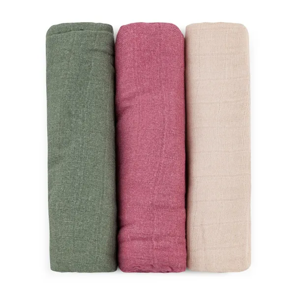 PETITEMARS Mušelínové plienky Petite&Mars Moussy Botanic Tones 3 kusy
