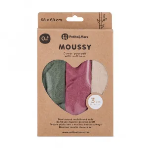 PETITEMARS Mušelínové plienky Petite&Mars Moussy Botanic Tones 3 kusy
