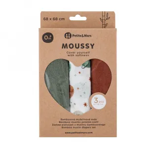 PETITEMARS Mušelínové plienky Petite&Mars Moussy Celestial Planets 3 kusy