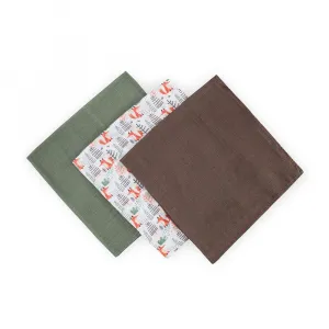 PETITEMARS Mušelínové plienky Petite&Mars Moussy Forest Fox 3 kusy