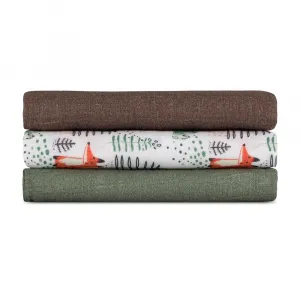 PETITEMARS Mušelínové plienky Petite&Mars Moussy Forest Fox 3 kusy