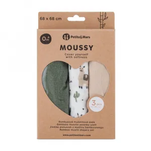 PETITEMARS Mušelínové plienky Petite&Mars Moussy Llama Vibes 3 kusy