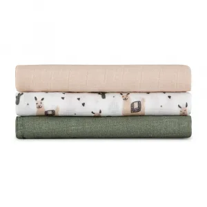 PETITEMARS Mušelínové plienky Petite&Mars Moussy Llama Vibes 3 kusy