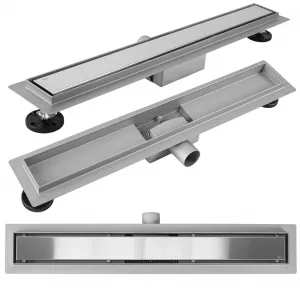 Lineární odtokový žlab Rea Neox 80 cm stříbrný