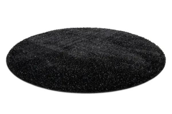 Kúpeľňový koberček SYNERGY glamour / lurex, čierny kruh