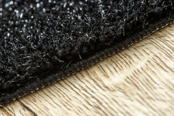 Kúpeľňový koberček SYNERGY glamour / lurex, čierny kruh