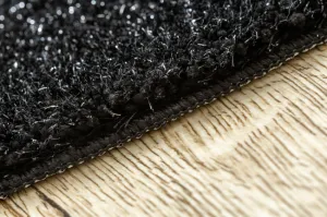 Kúpeľňový koberček SYNERGY glamour / lurex, čierny kruh