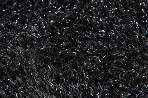Kúpeľňový koberček SYNERGY glamour / lurex, čierny kruh