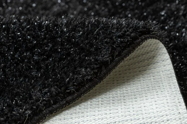 Kúpeľňový koberček SYNERGY glamour / lurex, čierny kruh
