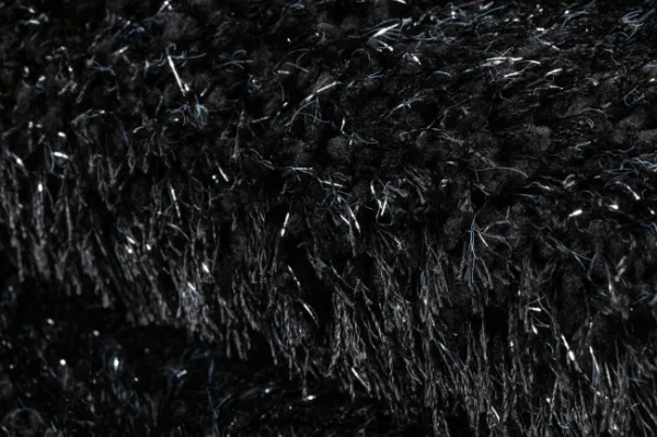 Kúpeľňový koberček SYNERGY glamour / lurex, čierny kruh