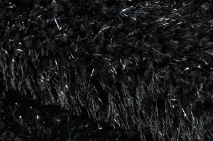 Kúpeľňový koberček SYNERGY glamour / lurex, čierny kruh