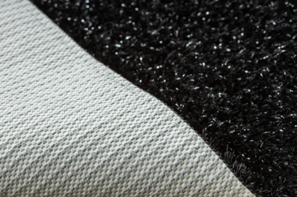 Kúpeľňový koberček SYNERGY glamour / lurex, čierny kruh