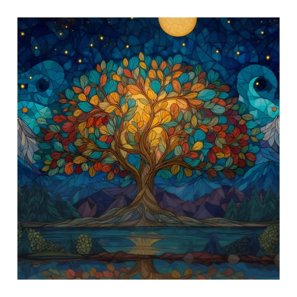 Obraz magická noc a strom života