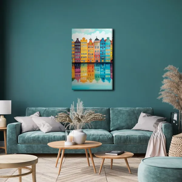 Obraz pestrá mestská architektúra