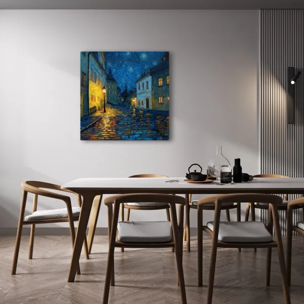 Obraz žiarivá lampa noc
